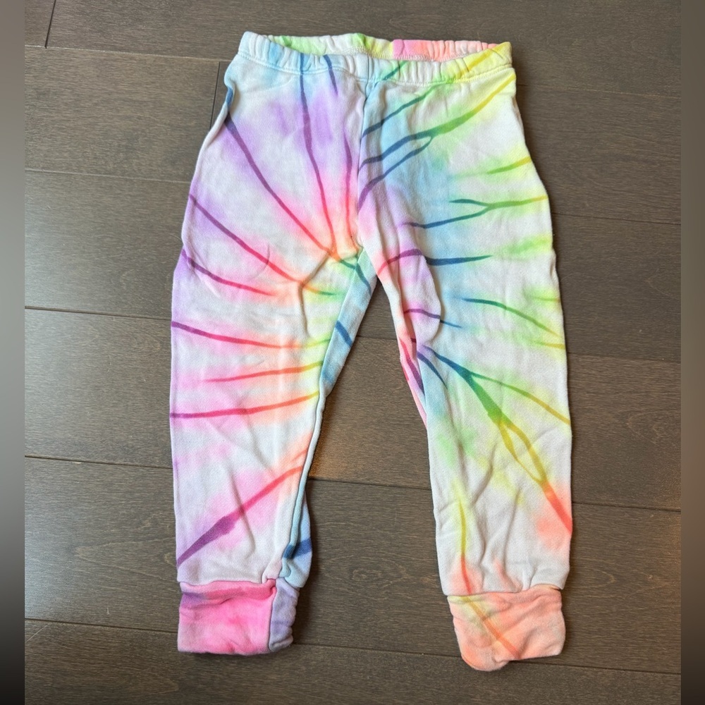 Flowers by Zoe Girls Tie-Dye Purple Pink Yellow Blue Sweatshirt & Legging Set - Picture 10 of 16